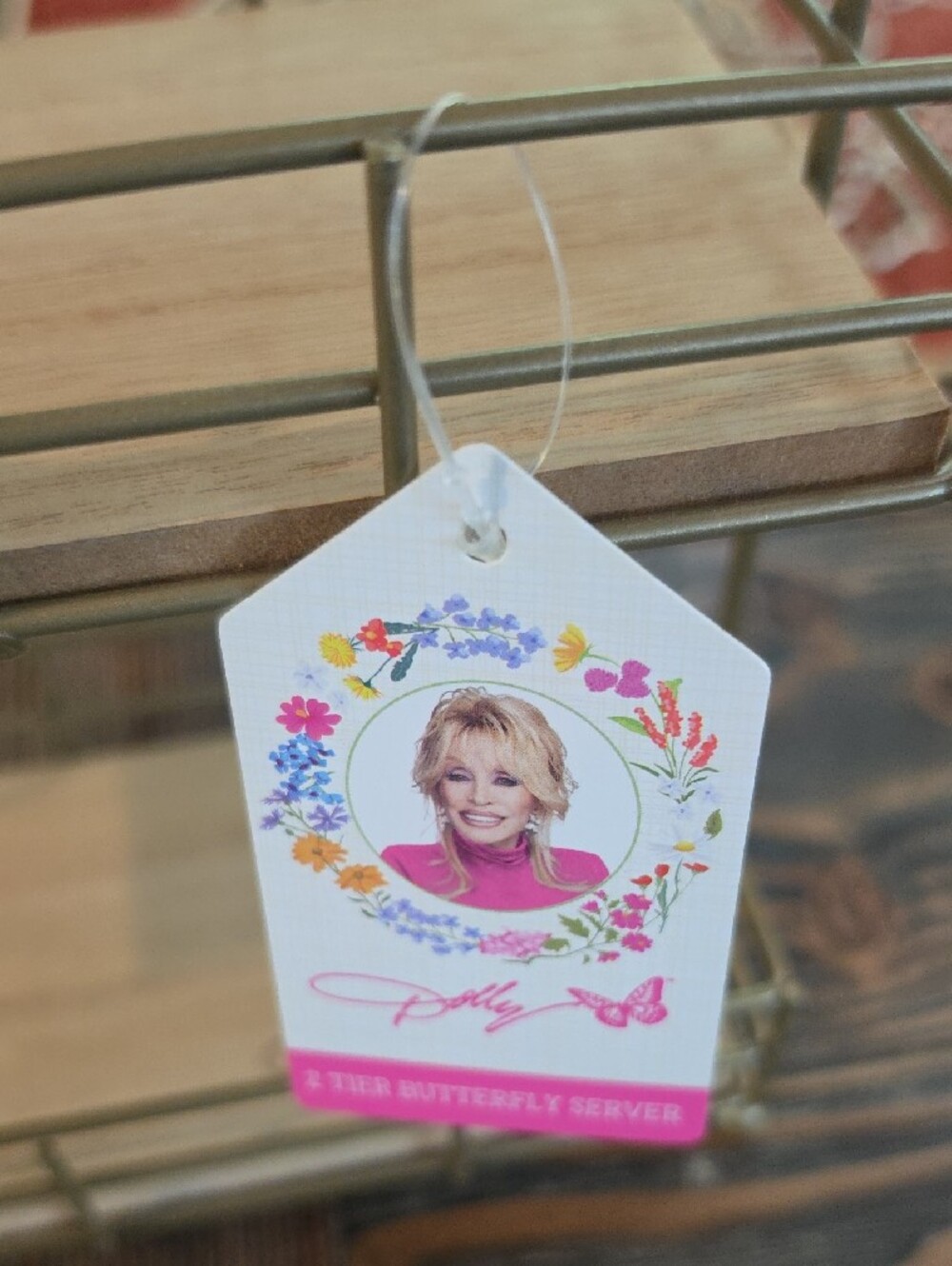 One Day Sale NEW Dolly Parton TwoTier Butterfly Vanity Tray Antique Gold Finish - Picture 2 of 5